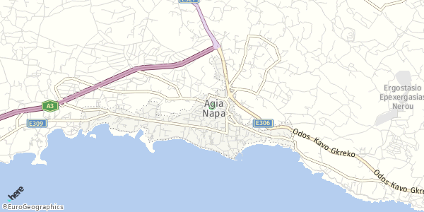HERE Map of Ayia Napa, Cyprus